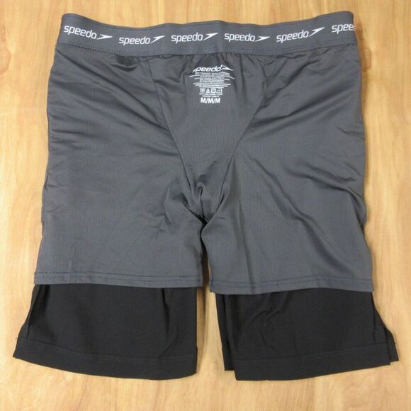 SPEEDO Black Grey Tech Volley Swim Shorts Sz M (32-34) Swim Trunks Swimsuit NWT - Picture 10 of 11